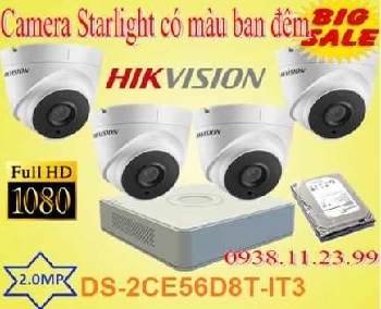 camera starlight , camera có màu ban đêm , camera giá rẻ , camera cửa hàng starlight , DS-2CE56D8T-IT3 , 2CE56D8T-IT3 , 